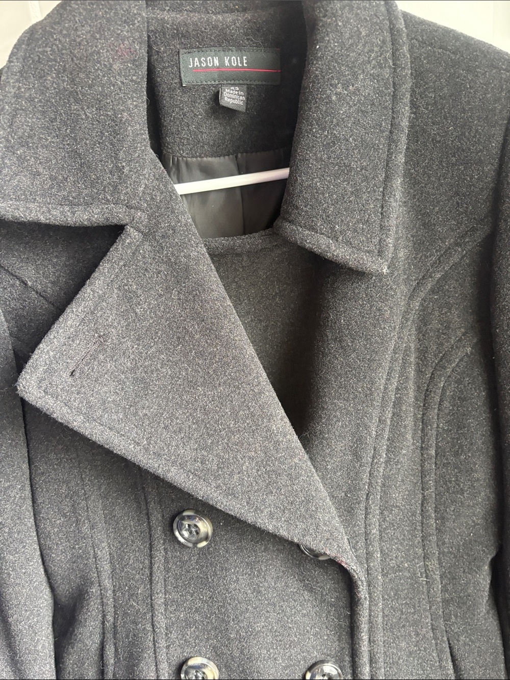 Jason Kole Women's Gray Wool Pea Coat
